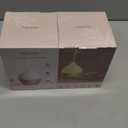 SALKING Essential Oil Diffuser, 100ml Small Aromatherapy Diffuser with Auto Shut-Off Function, Ultrasonic Diffusers for Essential Oils, Cool Mist Humidifier with Warm White Lights, for Office Home (White + Wooden Grain), Pack of