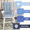 Klear Vu The Gripper Non-Slip Rocking Chair Cushion Set with Thick Padding, Includes Seat Pad & Back Pillow with Ties for Indoor Living Room Rocker, 17x17 Inches, 2 Piece Set, Wedgewood