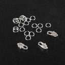 925 Sterling Silver Jewelry Making Lobster Claw 10mm, 23PCS Italian Rectangle Trigger Clasps with Open Jump Rings Set, Small Necklaces Bracelet Connector Clasp Supplies Silver Jewelry Finding Set