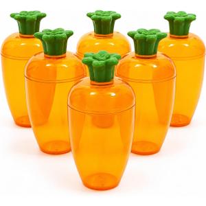 The Dreidel Company 24-Pack Fillable Easter Carrots Containers, Bright Orange Plastic Carrot, Perfect for Easter Hunt, Surprise 4." Inch Carrots (24-Pack) (EXP 10/09/26)