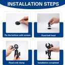 Trolling Motor Stabilizer Support Heavy Duty Tough-Claw Boat Trolling Motor Mount with Medium Arm and Round Plate Base Reduces Vibration 360 Adjustable Fits for 0.67" to 1.5" Diameter Bar