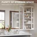 Bathroom Corner Wall Cabinet, Metal Medicine Cabinet with Glass Doors and Shelves, Hanging Corner Storage Cabinet for Bathroom, Kitchen, Laundry Room (White), 15.94"D X 22.24"W X 41.34"H