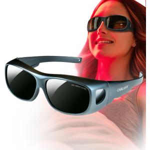 Professional Red Light Therapy Glasses OD5+ Eye Protection, Infrared & Blue Light, Portable LED Tanning Goggles (350-1500nm), Anti-Blue Light & UV Shield, Portable Eye Care for Home Use, SPA