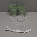 4 inch Self Watering Pots for Indoor Plants, 5 Pack Small Flower Plant Pots with Drainage Holes and Clear Reservoirs, Visible Water Level, Plastic Planters with Wicking Rope, Green