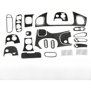 NLQR 18PCS Real Carbon Fiber Kits Full Interior Trim Cover, Compatible with Chevrolet Corvette C5 1998-2004 Center Console Dashboard Control Panel Cover Air Conditioning Vent Cup Holder Gear Trim