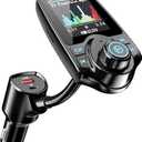 Nulaxy [2026 KM18 Upgraded Version] 1.8" Color Screen 48W Bluetooth 5.4 Car Adapter, Dual Fast Charging Ports [PD 30W & QC3.0 18W] Wireless Radio FM Transmitter, Hands-Free Call, 7 EQ Modes, Black