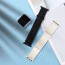 WJK 2 Pack Compatible with Apple Watch Bands for Women 42mm 41mm 38mm 40mm, Nylon Stretchy Strap for iWatch SE 2 Series 11 10 9 8 7 6 5 4 3 2 1 Bands for Women Men,Black Starlight