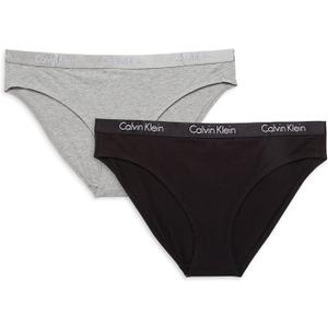 Calvin Klein Motive Cotton 2 Pack Bikini Panty Black/Gray Heather, M