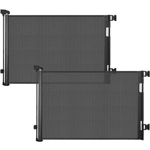 dearlomum 2 Pack Retractable Baby Gate,Mesh Baby Gate or Mesh Dog Gate,33" Tall,Extends up to 55" Wide,Child Safety Gate for Doorways, Stairs, Hallways, Indoor/OutdoorBlack,33"x55"