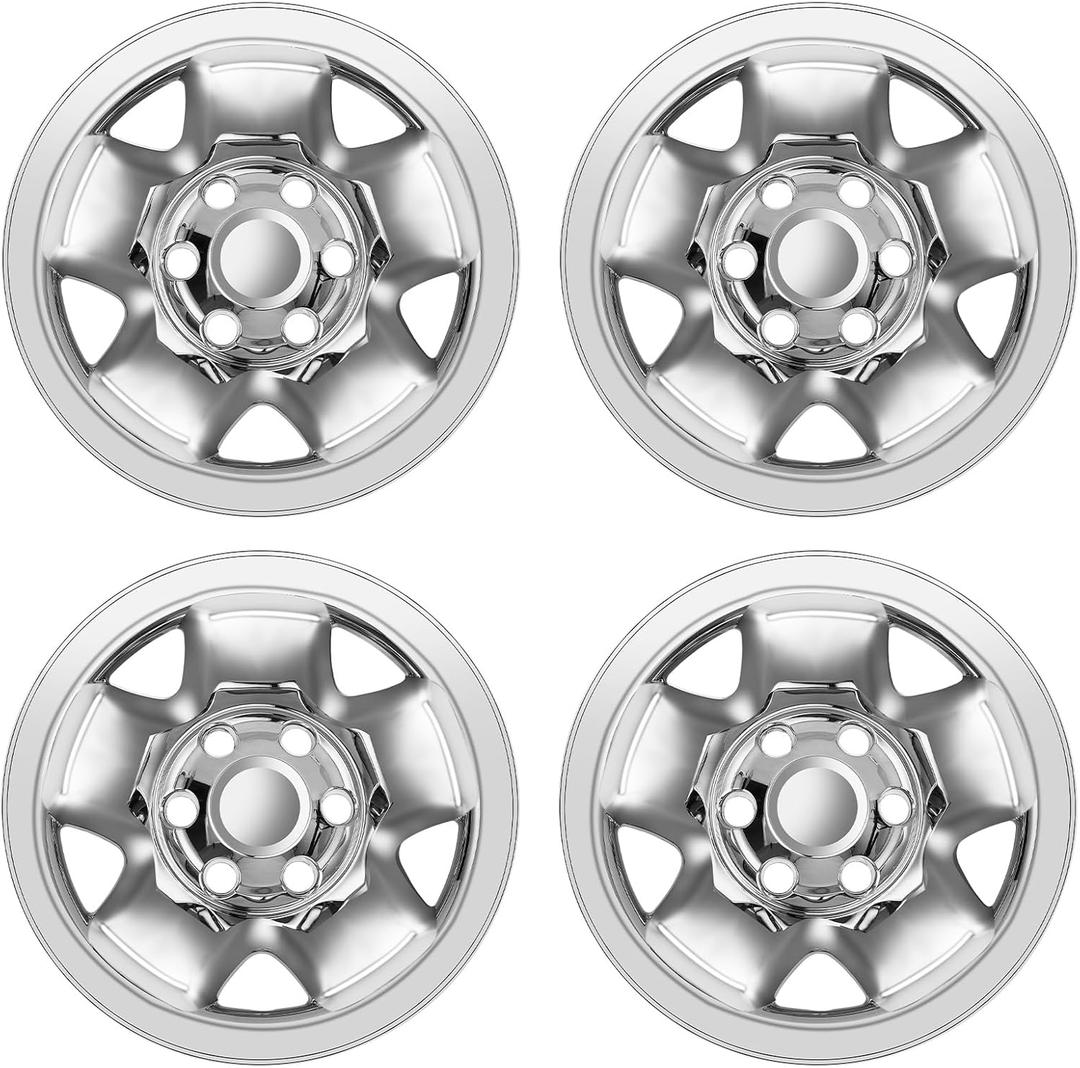 Wheel Skins Compatible with 2005-2023 Toyota Tacoma ; 16 inch Wheel Covers; Set of 4 Packs (Chrome)