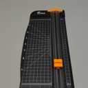 Firbon A4 Paper Cutter 12 Inch Titanium Paper Trimmer Scrapbooking Tool with Automatic Security Safeguard and Side Ruler for Craft Paper, Coupon, Label and Cardstock (Black)