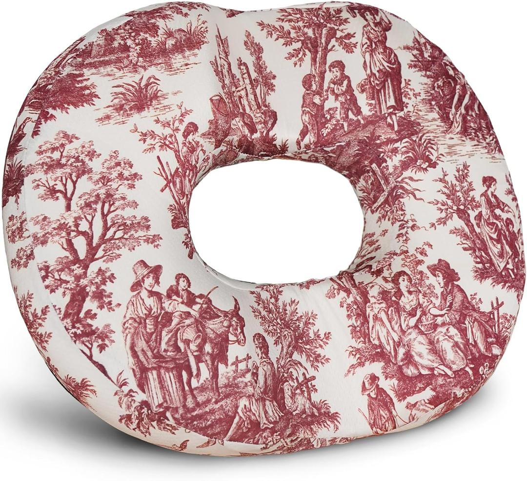 gswirmchsq Donut Pillow for Tailbone Pain, Hemorrhoid Pillow for Sitting, Memory Foam Donut Hemorrhoids Seat Cushion for Tailbone Pain Relief & Women Postpartum Pregnancy (Flower03)