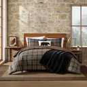 Eddie Bauer - King Comforter Set, Soft & Smooth Printed Bedding with Solid Reverse, 3 Piece Bed Set with Matching Pillowcases (Huntley Plaid Brown)