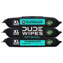 DUDE Wipes Mint Chill Flushable Wipes - Extra-Large Adult Wet Wipes - 3 Pack (144 Count) - Infused with Tea Tree Oil, Vitamin E, and Aloe - Septic and Sewer Safe