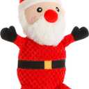 Senneny Dog Christmas Toys Santa, Stuffed Squeaky Toys for Dogs Puppy, Plush for Large Medium Small Dogs, Interactive Durable Dog Chew Toys