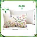 Artscope Spring Summer Floral Throw Pillow Covers 12x20 Inch Set of 2, Farmhouse Flower Butterfly Print Decorative Pillow Cases for Sofa Bed Room Home Decor- Flower B