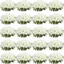 Tigeen 150 Pcs Artificial Silk Roses Flowers Bulk for Weddings, Valentine's Day & Home Decor - Realistic Long Stem Flowers(White)