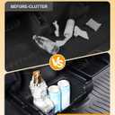 Rear Center Console Organizer for Tesla Model Y, TPE Backseat Storage Box with Anti-Slip Lid Cover Rear Middle Bin 2nd Row Seat Organizer for Model Y 2024 2023-2020 Accessories