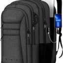 Large Travel Backpack,Upgraded Extra Large Backpack for Men, 17 Inch Laptop Backpack Big Slim Travel Computer Work College School Backpack Bag Anti-Theft Daypack Gifts for Him Men Women, Black