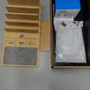 Pezin & Hulin Cable Management Box, Docking Station for Multi Devices, with 5 Ports Charge Adapter and 6 Cables, Wire Organizer for Cords, Box to Hide Cords and Storage Power Strip -Natural + Black