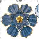 EASICUTI Blue Metal Flower Wall Decor Boho Metal Wall Art Decorations Hanging For Indoor Outdoor Home Bathroom Patio Fence Garden Bedroom Living Room Or Wall Sculptures 12 Inch