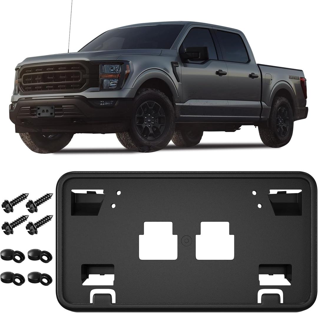 License Plate Frame for 2021 2022 2023 Ford F150 Accessories- Front Bumper License Plate Bracket Holder 3.3L 5.0L ML3Z-17A385-AB FO1068185