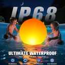 Solar Floating Pool Lights, 14 Inch Flame Solar Pool Light Balls, Floating Glow Globe IP68 Waterproof, Inflatable Solar Lights up Balls for Swimming Pool Pond Outdoor Decor -1PC