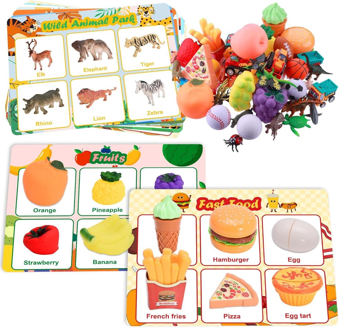 Nicella Sorting Toys for Toddlers, Learning Education Toys Montessori, Multiple Theme Playset, Fine Motor Skills Games, Preschool Learning Activities Sensory Toys for 2+ Year Old Kids Boys and Girls