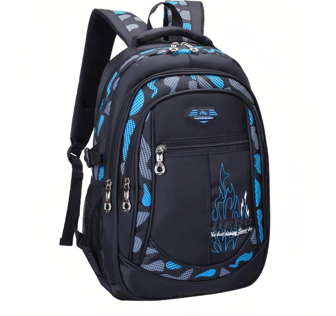 Bansusu Boys Backpack for Kids School Bag, Primary Middle School Backpack for Boys Bookbags (12.5(L)*7.8(W)*18.8inch(H), Style B - Blue)