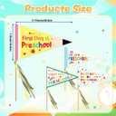 First Day of Preschool Banner Flag Welcome to Preschool Pennant Banner First Day of Kindergarten Flag Sign Centerpiece Sticks with Ribbons for Back to School Classroom Decoration,12 Pcs