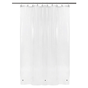 BAROSSA Design 54 inch Wide Stall Shower Curtain Liner with 3 Magnets - PEVA, Waterproof, PVC Free, Metal Grommets, Clear, 54x72
