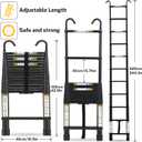 RIKADE Telescopic Ladder, 20.34FT Aluminum Telescoping Ladder with Stable Hook and Non-Slip Feet, Portable Extension Ladder for Household and Outdoor Working, Max Load 330lbs, Black
