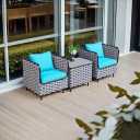 Outdoor Chair Cushions for Patio Furniture,24x24x5 Replacement Couch Cushion Set for Wicker Glider Rocking Chairs Loveseat Sectional Sofa,Thick Out Door Chair Pad Weather Fade Resistant,Teal Blue