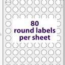 Everstix Printable Round Labels, 0.75" Diameter, 2000 Customizable White Stickers, 25 Sheets, Laser/Inkjet Compatible (3/4 Inch)