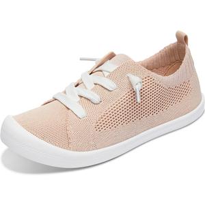 ALTOCIS Women's Knit Slip On Sneakers Ladies Elastic Low Top Flats Lightweight Breathe Mesh Fashion Sneakers Cute Flying Woven Loafers, Size 7