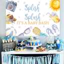 Sursurprise Pool Baby Shower Decorations, 5x3 ft Splish Splash Its A Baby Bash Backdrop Banner Photography Background Photo Studio for Summer Beach Swimming Pool Party Supplies