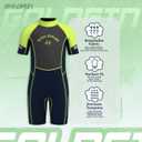 Goldfin Kids Wetsuit, 3mm Shorty Wetsuits for Boys Girls Neoprene Wet Suits Keep Warm in Cold Water Surfing Swimming Snorkeling Diving