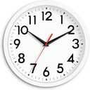 DAXSMY Wall Clock Modern Battery Operated 10 Inch Simpel Silent Non Ticking Analog Decorative for Kitchen Bathroom Bedroom Office Living Room School Classroom(White)