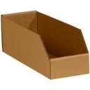 BOX USA BBINMT412K Open Top Bin Boxes, 4" x 12" x 4 1/2", Kraft (Pack of 50)