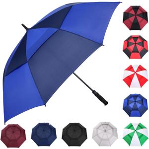 MRTLLOA Extra Large Golf Umbrella, 54/62/68/72 Inch Automatic Open, Oversize Double Canopy Vented Windproof Waterproof Sports Umbrellas for Rain