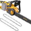 ReliaRoads 16-Inch Brushless Chainsaw, 40V (2 x 20V MAX) Cordless Battery Powered Chain Saw Kit (Includes 2 Chains) Compatible DeWALT Battery for Wood/Tree Cutting and Pruning (Battery Not Included)