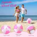 Lunmon 24 Pack 12 Inch Inflatable Beach Balls Bulk Pink and White Beach Balls PVC Blow up Water Games Toys for Kids Summer Swimming Pool Party Favors Hawaiian Tropical Theme Party Supplies