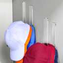 2 Packs Hat Hangers for Wall - Hat Hook Acrylic Baseball Hat Rack Adhesive Baseball Cap Organizer Hat Holder for Wall Closet Door Bedroom Organization (Clear)
