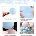 Pink Blue Green Balloon Arch Kit, 122Pcs Dusty Light Pink Baby Blue Green Pastel Balloons for Kids Girl Baby Shower Bridal Wedding Engagement Spring Birthday Flower Party Decorations
