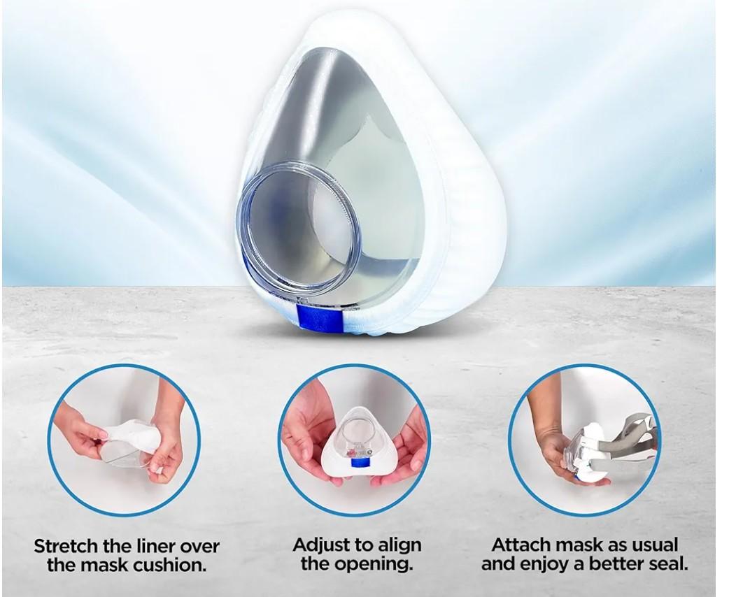 resplabs CPAP Mask Liners - Full Face CPAP Masks sleepliners, AirFit F20 Style Liner, Large - 3 Pack