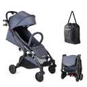 Beberoad Lightweight Travel Stroller, Compact Foldable Baby Stroller with Travel Bag, One-Hand Fold Stroller R2, Adjustable Backrest, Cup Holder, Airplane-Ready, UPF 50+ Canopy & Rain Cover