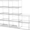 Magnetic Acrylic Clear Shoe Boxes 360 Transparent Stackable Sneaker Storage & Organizer Box, Professional Shoe Display Case & Multipurpose Storage Bin for Closet (10pcs)