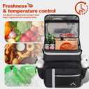 GoHimal Food Delivery Backpack, Insulated Food Delivery Bags for Takeout Bike, Large Pizza Takeout Bag for HOT/COLD with 4 Pockets Reflective Perfect for Uber Eats, Camping & Beach