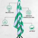 Utopia Towels Pack of 4 Cabana Beach Towels, Oversized 30 x 60 Inches Cotton Beach Towel Set, Smooth Ring Spun Texture for Pool and Swim Days, Modern Striped Design Bath Towels Green