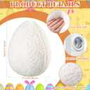 2 Pieces Easter Pillows Egg Stuffed Throw Cuddly Huggable Egg Hugging Pillow Decoration for Easter Birthday Bedroom Sofa Couch Gift Supplies (lamb wool, White)